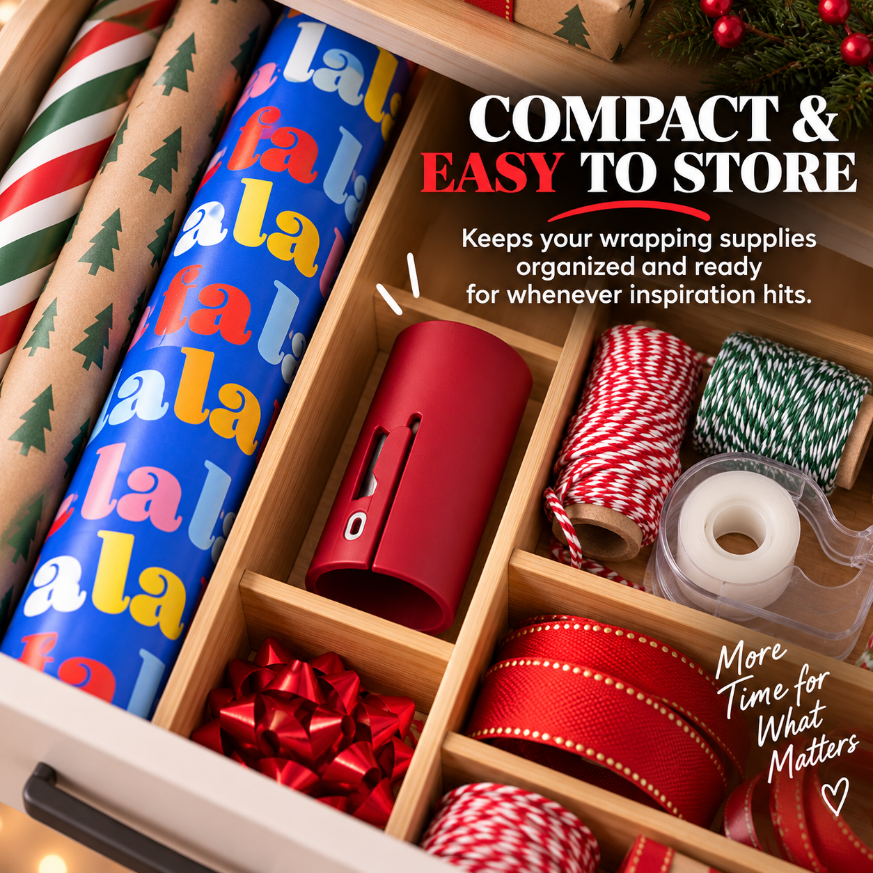 🎁 One-Slide Gift Wrap Cutter – Clean, Straight Wrapping Paper Cuts Without Scissors