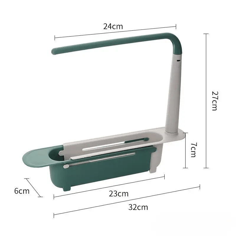 🧽 Telescopic Sink Storage Rack – Adjustable Draining Organizer with Towel Bar