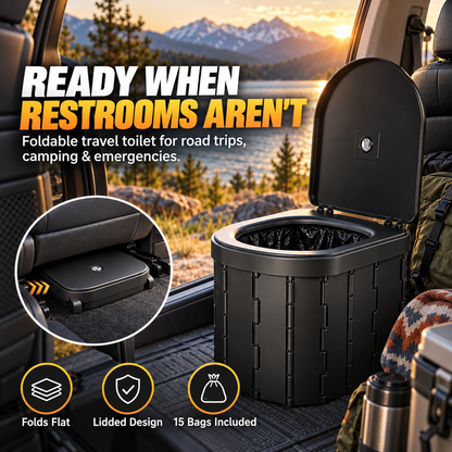 🚗 Portable Folding Travel Toilet – Compact Car, Camping & Emergency Toilet