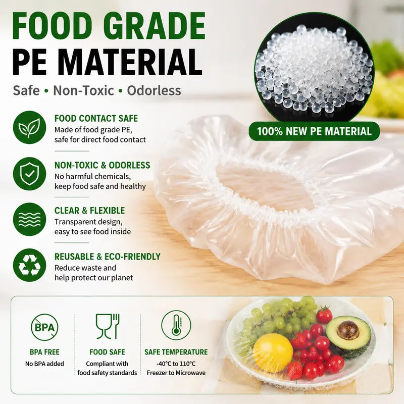 💥Special Offer💥Disposable Elastic Stretch Food Covers 100PCS | Quick Food Storage for Bowls & Plates