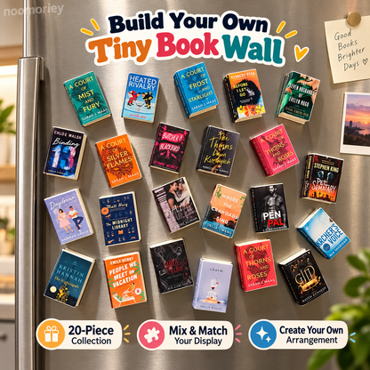 📚 Tiny Library Mini Book Magnets – 20-Piece Refrigerator Magnet Set