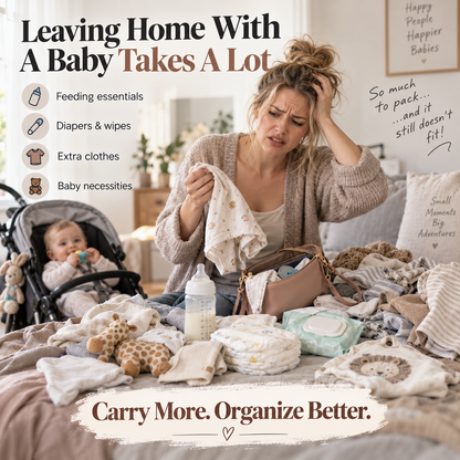 👶  2-in-1 Baby Diaper Bag Backpack – Fold-Out Care Space & Large Storage