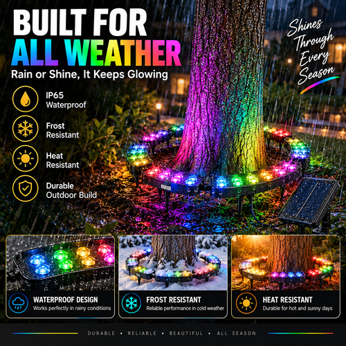 💜💙💚 One Tree. Endless Colors. – Solar RGB Landscape Ring Light
