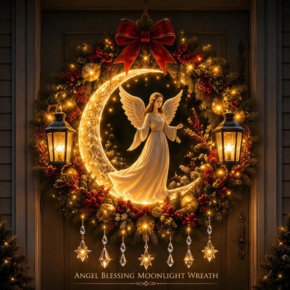 ✨ Christmas Moonlight Wreath Collection – Lighted Holiday Door Decor