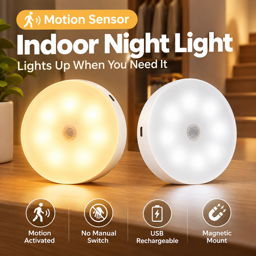 💡Indoor Motion Sensor Night Light 2Pcs
