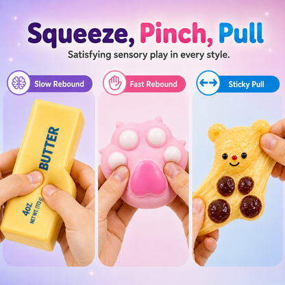 ✨ 10-Piece Mixed-Texture Squishy Set – Squeeze, Stretch & Discover the Fun!