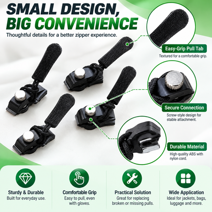 🔧 Zipper Pull Replacement Kit – Fix Broken Zipper Tabs in Minutes ✨