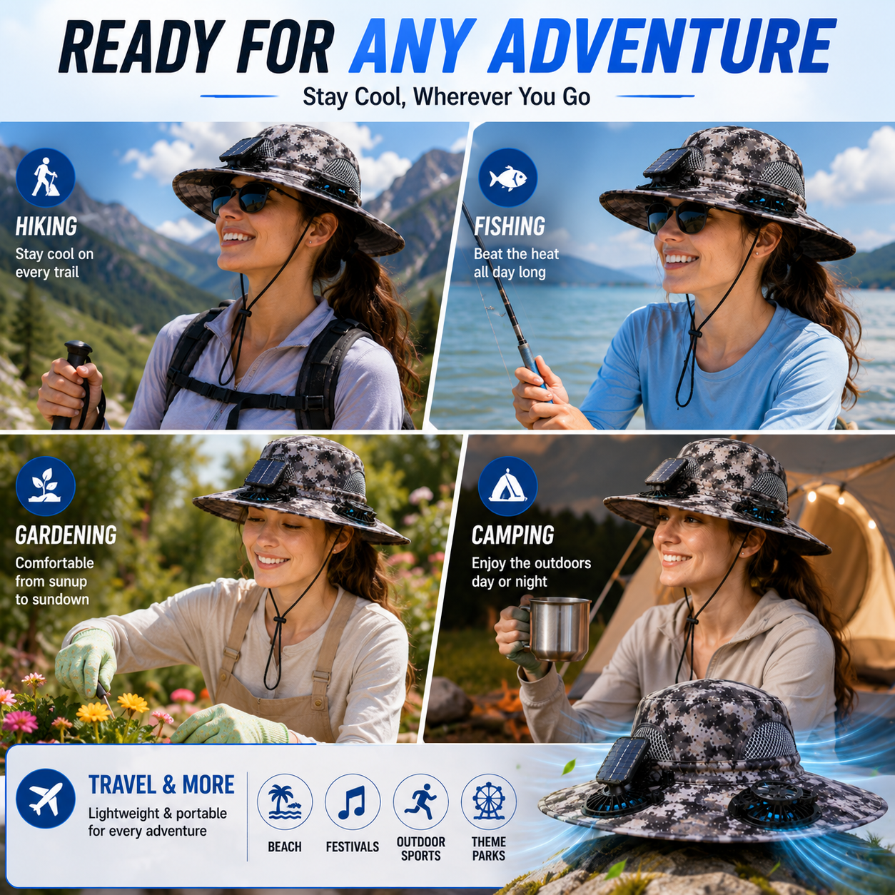 🔥HOT SALE NOW 45% OFF🔥Solar Cooling Sun Hat – Portable Fan Cap