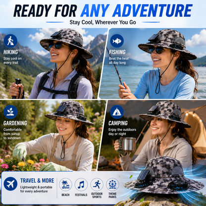 🔥HOT SALE NOW 45% OFF🔥Solar Cooling Sun Hat – Portable Fan Cap