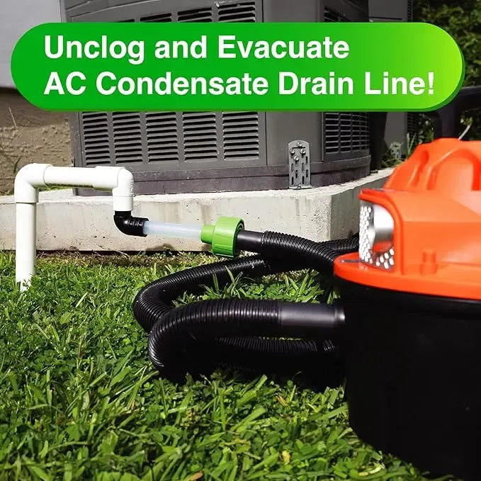 AC Drain Line Cleaner Adapter – Clear-Tube Wet/Dry Vac Attachment