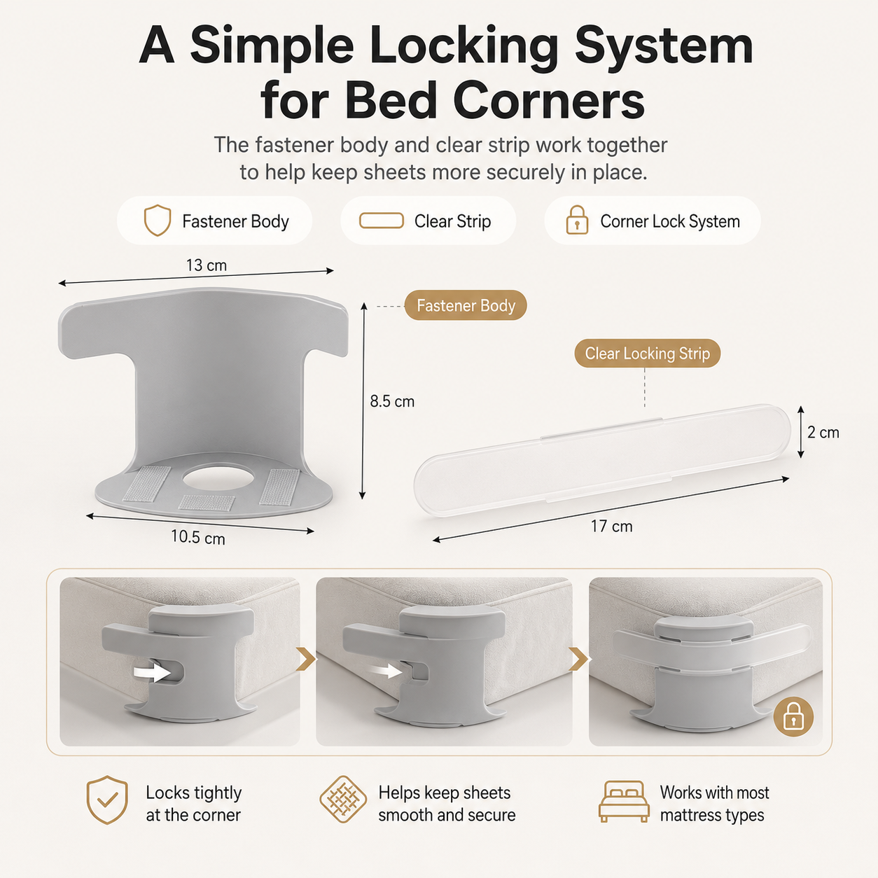 🛏️Bed Sheet Corner Fastener | 4-Piece Set for Smoother, Tidier Beds