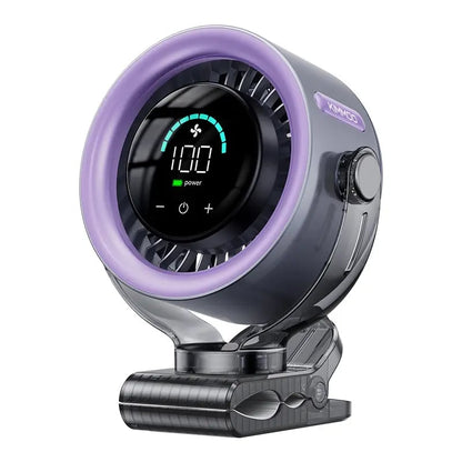 4000mAh Rechargeable Portable Clip on Fan-100-Speed Touch Control, LED Display, 360° Rotate Quiet Turbo Desk Fan, Small Battery Operated USB Fan for Stroller Bed Travel Camping Golf Gym