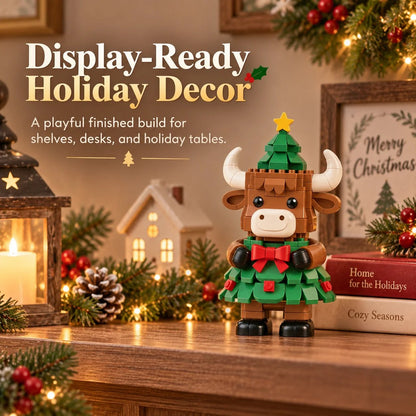 🐮 Christmas Tree Highland Cow Building Set – Cute DIY Holiday Decor & Gift