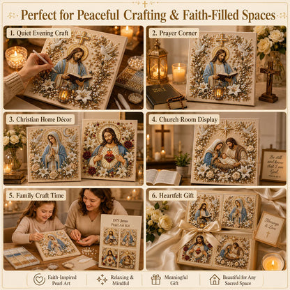 🔥Limited time 70% OFF -✝️ DIY Jesus Pearl Art Kit | 3D Pearl-Style Christian Artwork for Prayer Corners & Faith Gifts