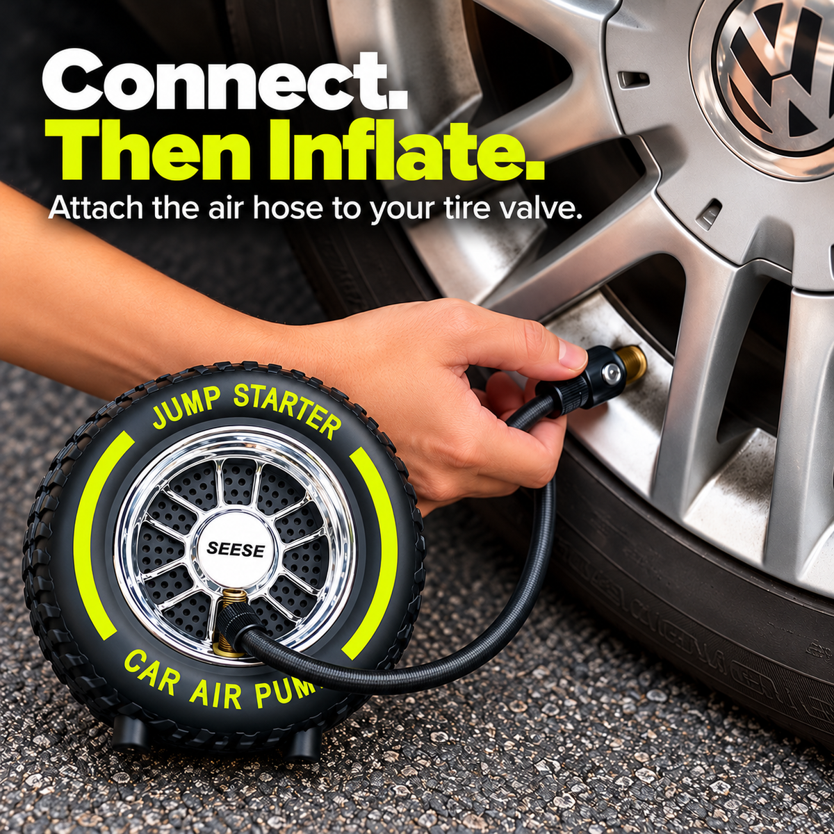 Portable Tire Inflator & Jump Starter – Compact Backup for Every Drive