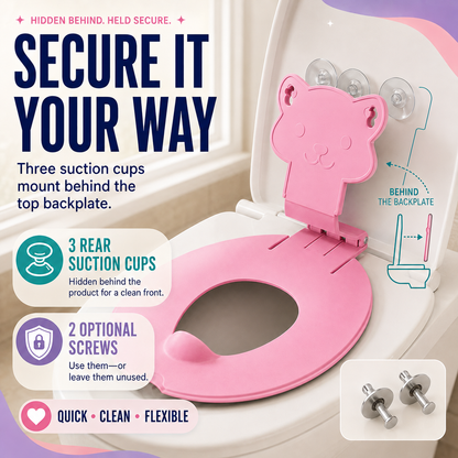🐻 Flip-Down Toddler Toilet Training Seat – Cleaner, Easier Potty Training
