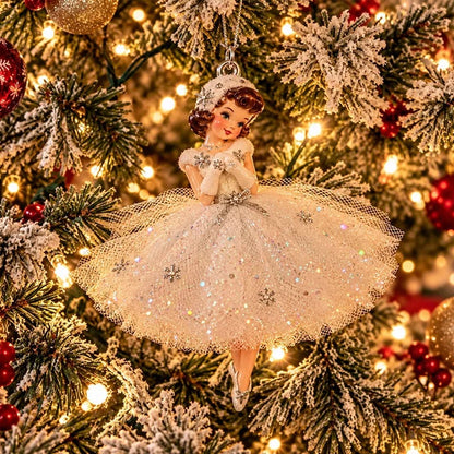 🎀 5 Vintage Christmas Lady Ornaments – Retro Faces, Tulle Skirts & Holiday Charm