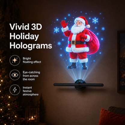 🎄 3D Hologram Fan Projector – Bring Christmas Magic to Life