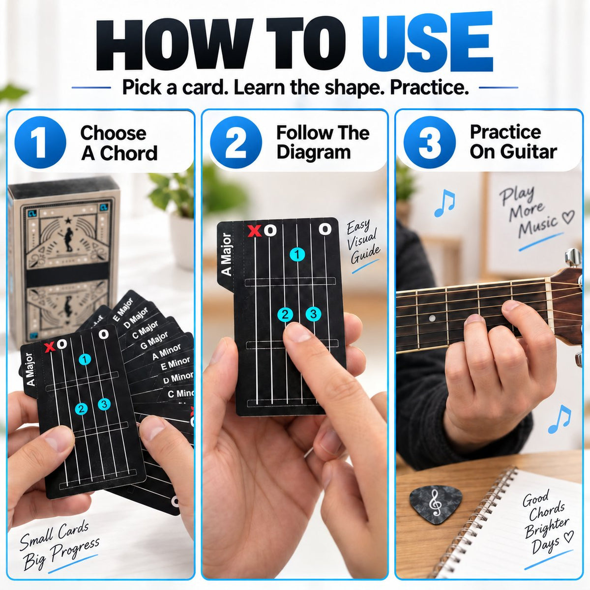 🎸✨ Guitar Chord Cards — Learn Chords Faster & Master Your Guitar Skills Easier