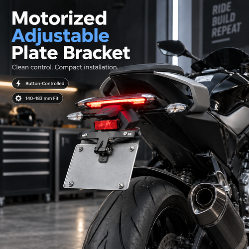 ⚙️Electric Adjustable Motorcycle Plate Bracket – Up to 160° Motorized Angle Control