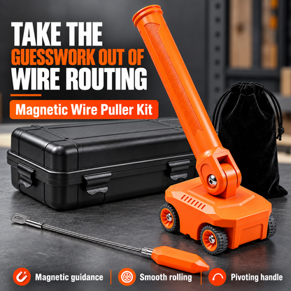 🧲 Magnetic Wire Puller Kit, Dual Purpose Cable Fishing Tool & Stud Finder
