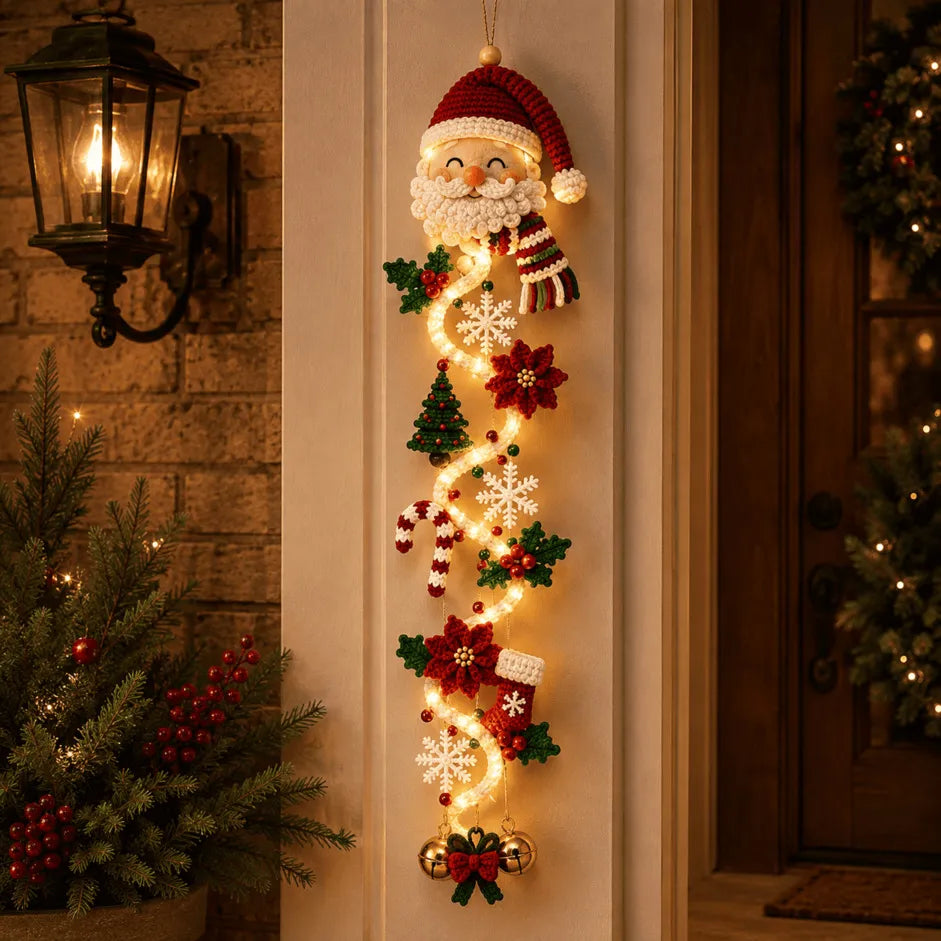 ⏳ Last Day 49% OFF – 🎄MerryCascade™ Glowing Christmas Door Hanger | 6 Festive Lighted Designs with Warm Glow, Dimensional Details & Space-Saving Vertical Décor ✨