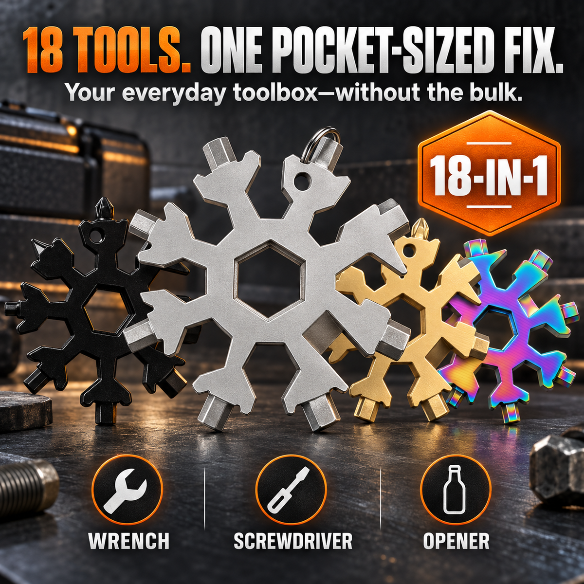 ❄️ 50% OFF 18-in-1 Snowflake Multi-Tool – Your Pocket-Sized Toolbox