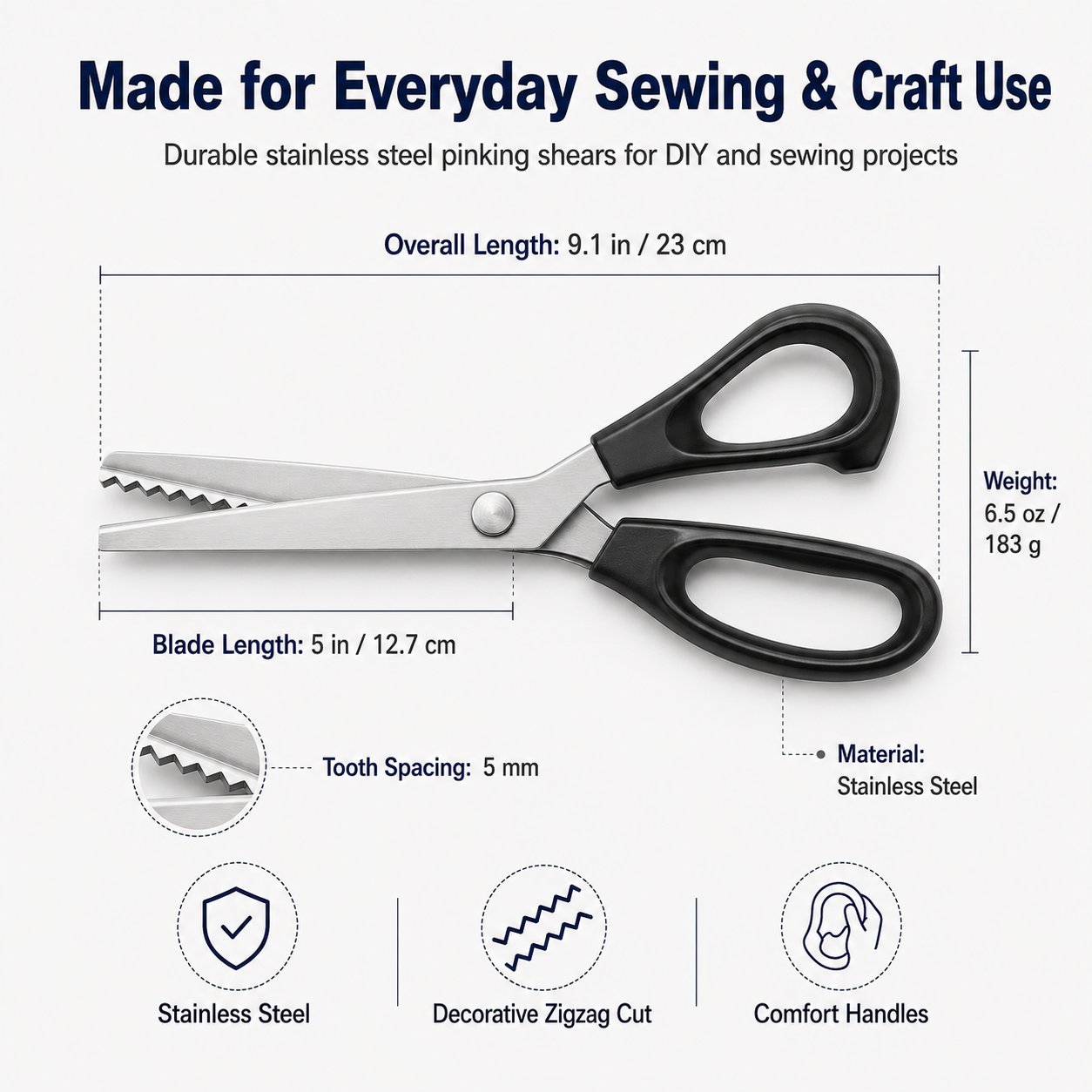 💥 LAST DAY 49% OFF✂️Stainless Steel Zig Zag Pinking Shears