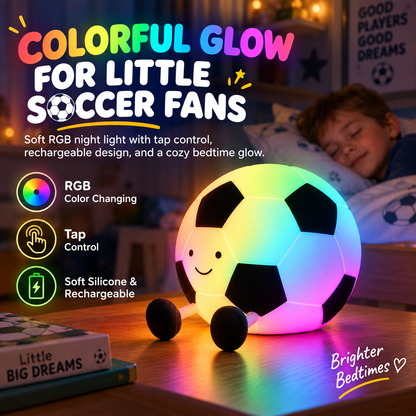 ⚽ Tap. Glow. Score. – 7-Color Soccer Night Light 🌈