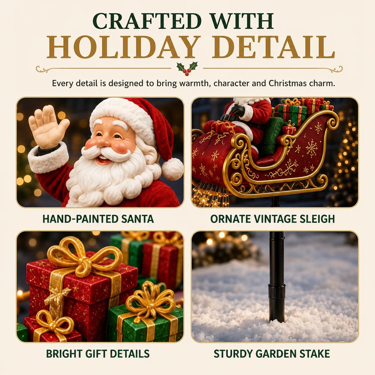 🔥Free Shipping - 🎅✨ 2026 New Santa’s Flying Sleigh Gift Cascade – Solar Christmas Garden Light