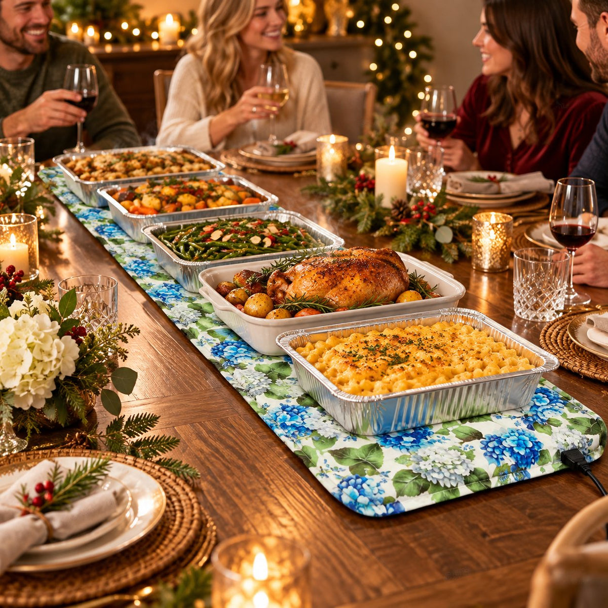 Portable Soft Surface Dish Heating Mat, Even Heating Food Warmer Pad for Home Party & Buffet Serving