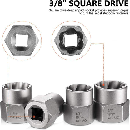🔥 Limited-Time Deal – Don't Miss Out!|14-Piece Impact Bolt & Nut Extractor Socket Set
