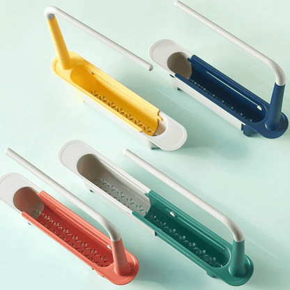 🧽 Telescopic Sink Storage Rack – Adjustable Draining Organizer with Towel Bar
