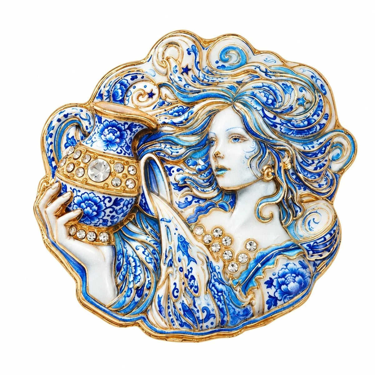 ♈ Luxury Zodiac Enamel Brooch – Colorful Astrology Lapel Pin for Blazers, Coats & Gifts