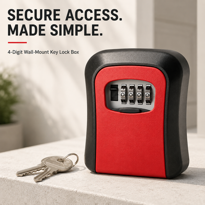 🔐 4-Digit Wall-Mounted Key Lock Box – Battery-Free Spare Key Storage
