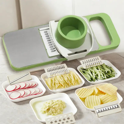 🥕Multi-shaped slicer with adjustable stainless steel blades