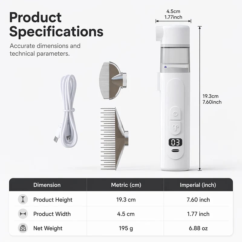 🔥Hot Sale - 49% OFF🐶Electric Pet Flea Remover and Detangling Comb