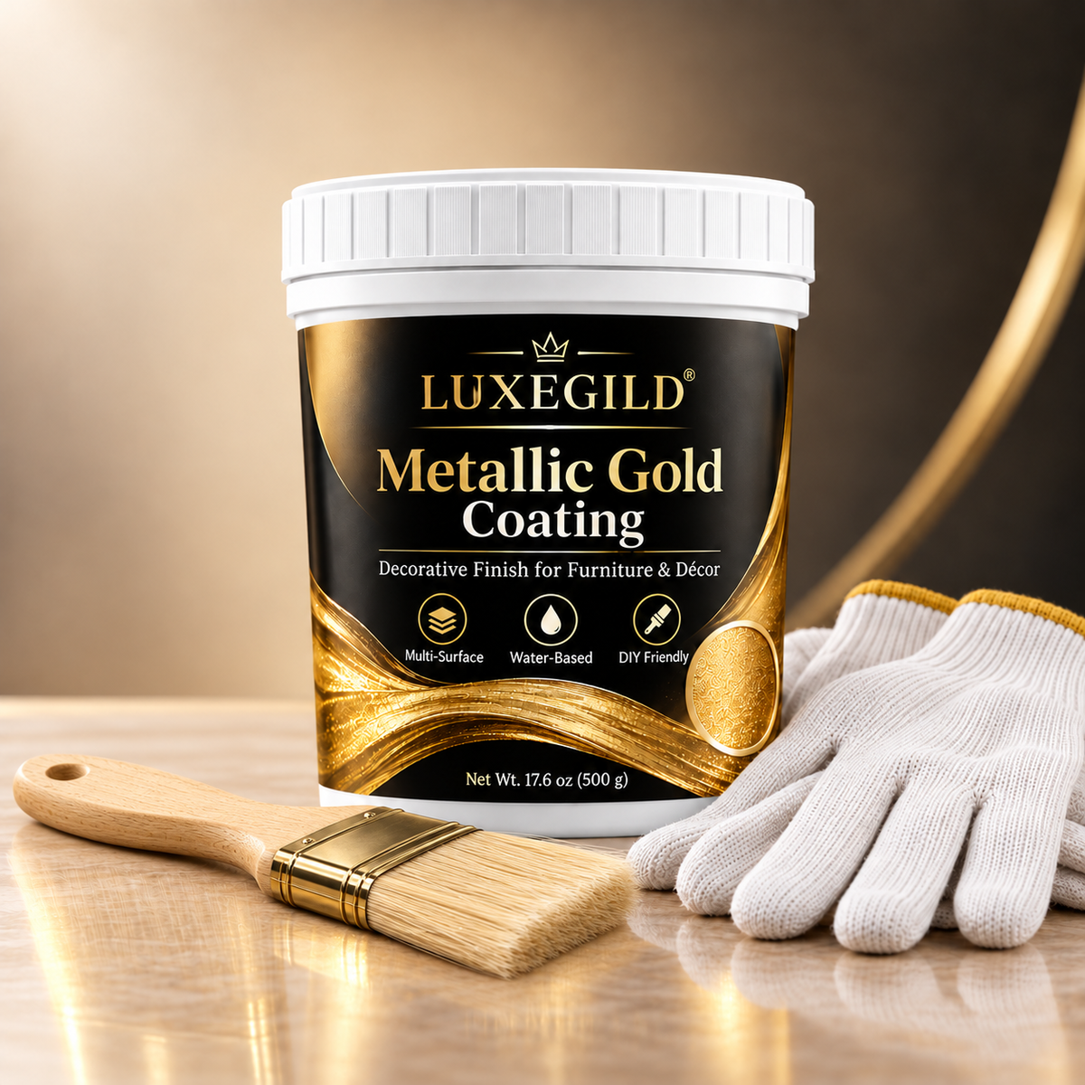 ✨ Metallic Gold Coating – Luxury DIY Finish for Furniture & Home Décor