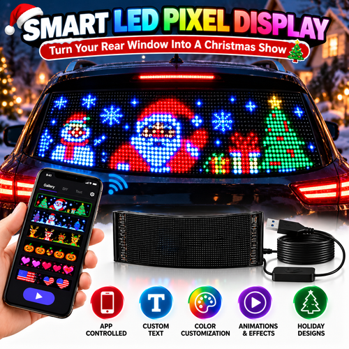 🚗 Smart LED Pixel Car Display – App-Controlled DIY Text & Animations
