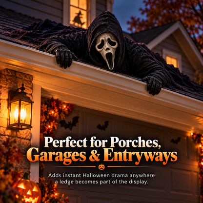 👻 Creepy Roof Crawler Halloween Prop – Porch, Garage & Roofline Horror Decoration
