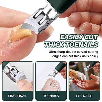 Wide-Jaw Slanted Nail Clippers – Easier Control for Every Trim