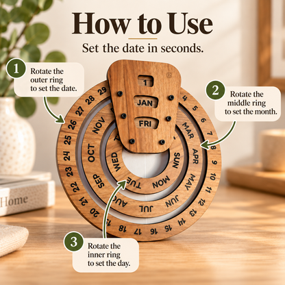 📅Perpetual calendar, wooden perpetual calendar