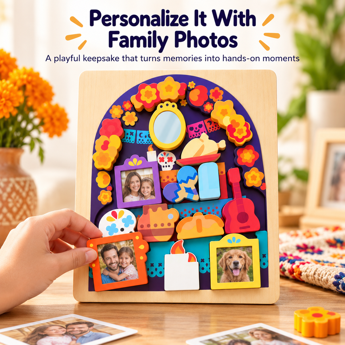 Personalized Family Memory Ofrenda Board – Interactive Photo Keepsake Puzzle