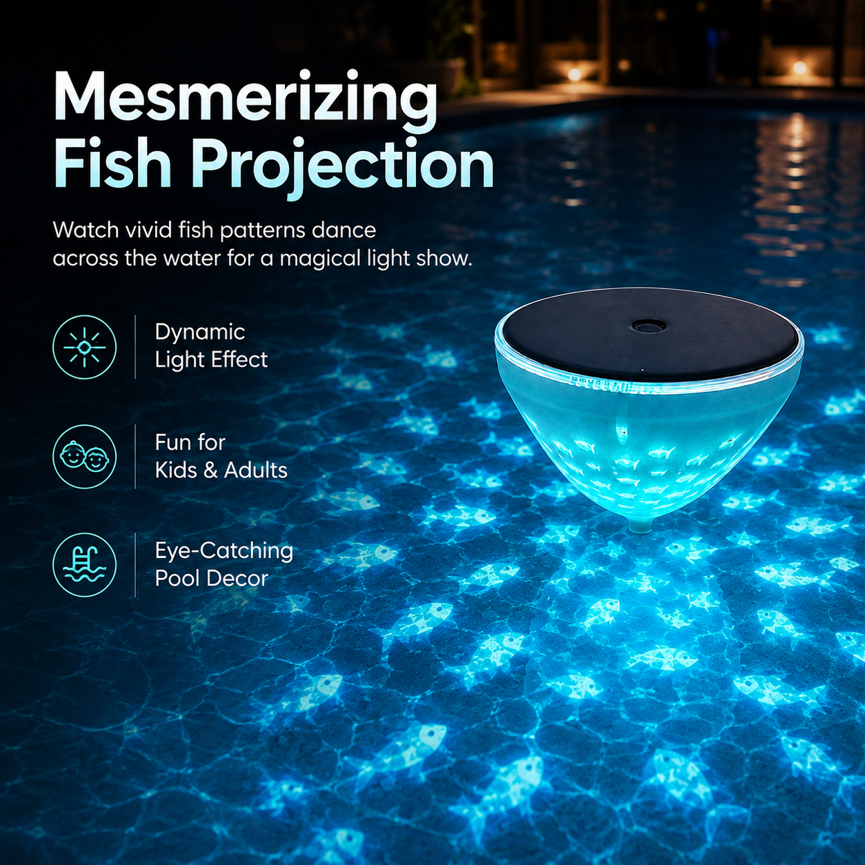☀️Solar Floating Pool Light with Fish Projection