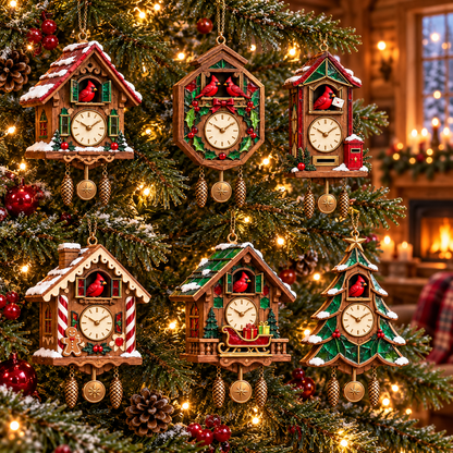 🎄 Limited-Time Christmas Sale | 2026 Red Cardinal Cuckoo Clock Ornaments – Set of 6 Vintage-Inspired Designs for a Nostalgic Holiday Tree & Thoughtful Gifting ❤️
