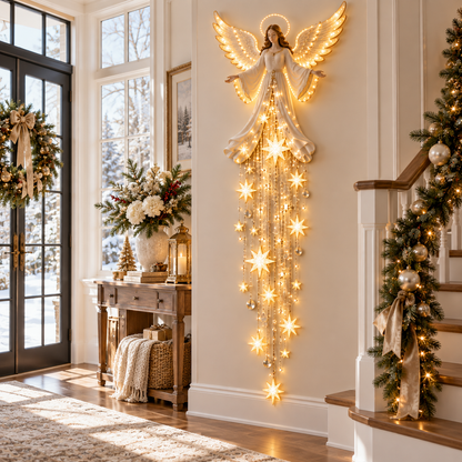 ✨Last Day 49% OFF✨ Angel Blessing Starfall Wall Light™ – Heavenly Christmas Wall Decor