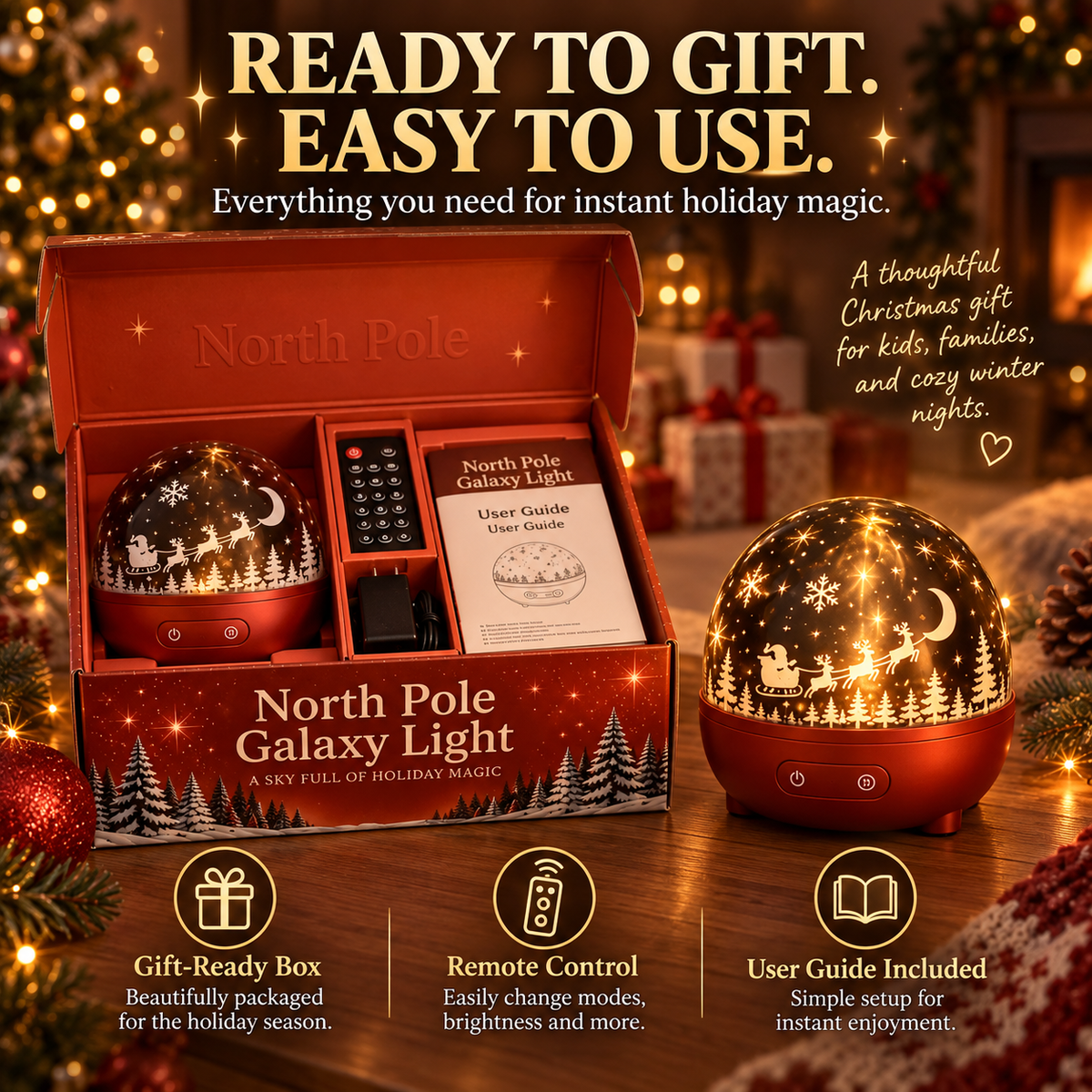 🎄 North Pole Galaxy Light – Christmas Room Projector