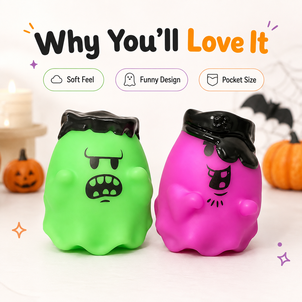 👻 Spooky Slime Ghost Squishy™ – Soft, Satisfying Halloween Fidget Toy 🎃