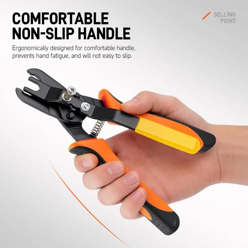 Soft grip handle on push-to-connect fitting remover pliers