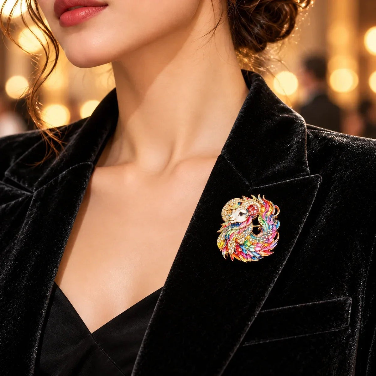 ♈ Luxury Zodiac Enamel Brooch – Colorful Astrology Lapel Pin for Blazers, Coats & Gifts